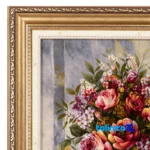 Front view of Si Persia Handwoven Tapestry Floral Design and key details