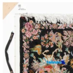 Top view of C Persia Handwoven Tapestry Miniature Hunting Scene pattern and color tone