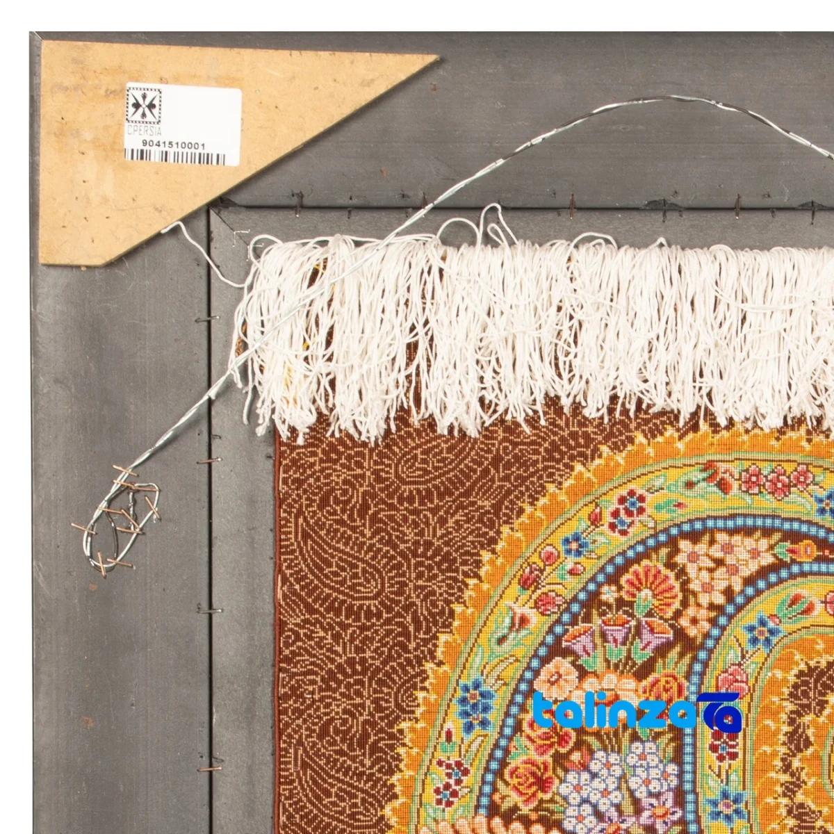 Front view of C Persia Handwoven Tapestry Flower Design and key details