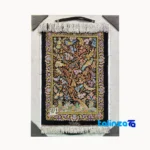Top view of Komeh Handwoven Carpet Wall Art Bird Design pattern and color tone