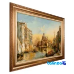 Top view of Si Persia Handwoven Carpet Landscape Venice pattern and color tone