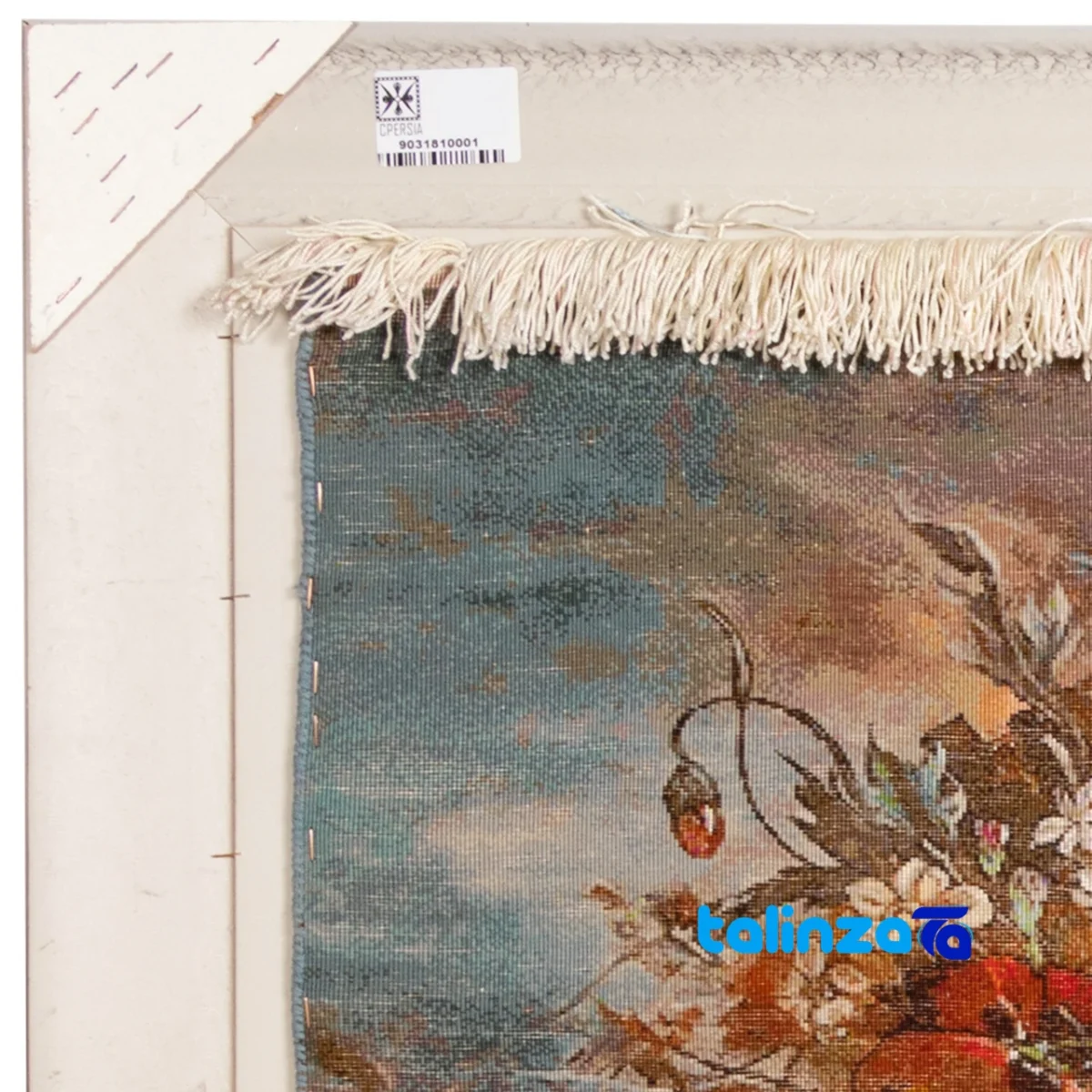 Top view of Si Persia Handwoven Carpet Wall Art Flower in Stone Pot pattern and color tone
