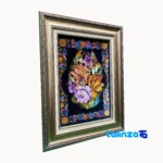 Top view of Handmade Carpet Wall Art Floral Design pattern and color tone