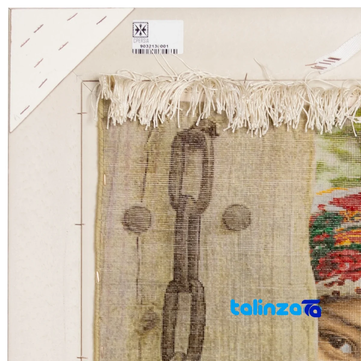 Top view of C Persia Handwoven Tapestry Turkish Girl Model pattern and color tone