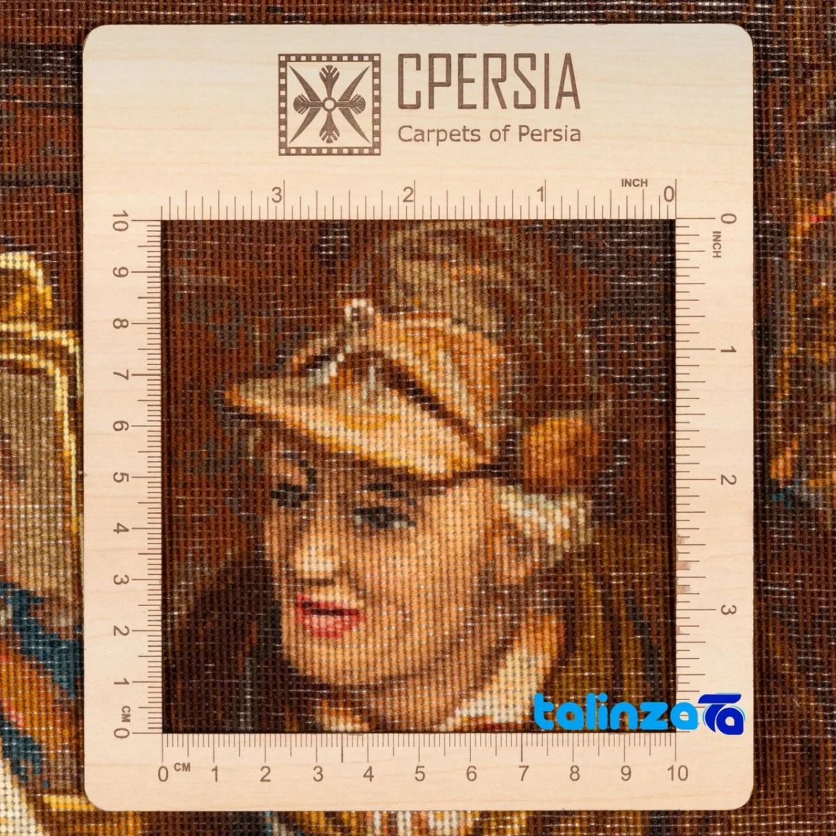 Top view of C Persia Handwoven Carpet Tapestry Unique Design pattern and color tone