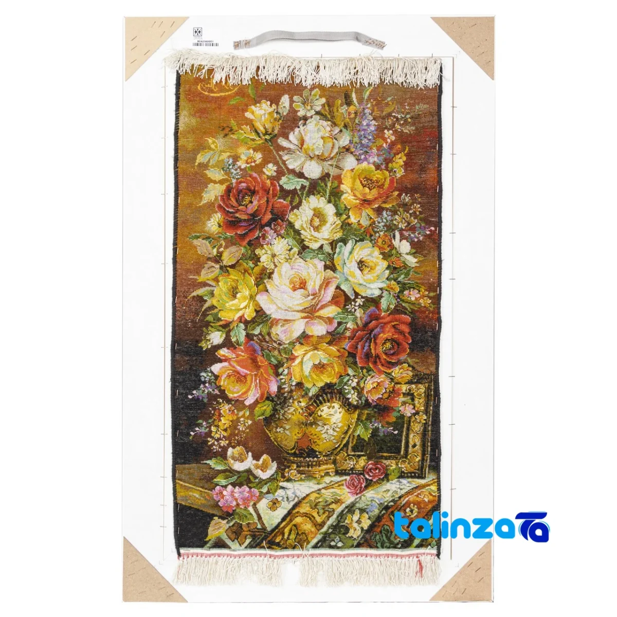 Top view of C Persia Handwoven Tapestry Floral Design pattern and color tone