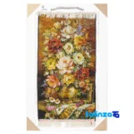 Top view of C Persia Handwoven Tapestry Floral Design pattern and color tone
