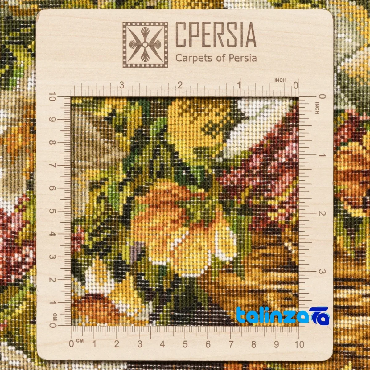Top view of Si Persia Handwoven Tapestry Floral Design pattern and color tone