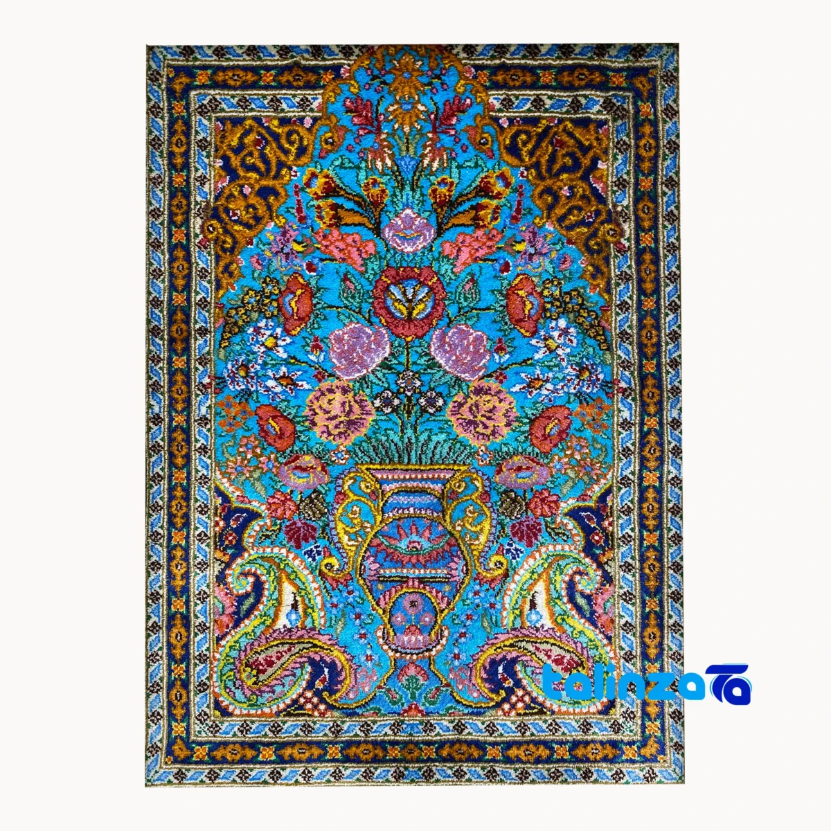 Top view of Handmade Fantasy Tapestry Floral Design pattern and color tone