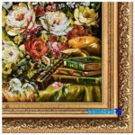 Top view of Mirnazami Handwoven Tapestry Floral Design pattern and color tone