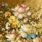 Top view of Si Persia Handwoven Tapestry Floral Design pattern and color tone
