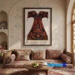 Front view of Carpinus Handwoven Tapestry Woman Design and key details