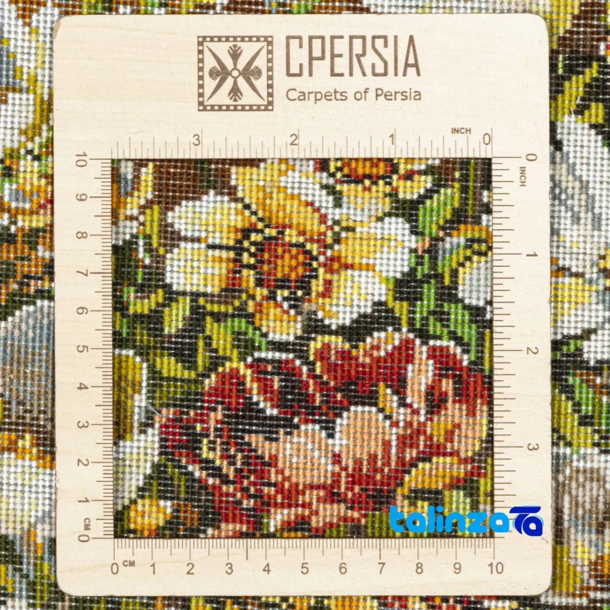 Top view of Si Persia Handwoven Tapestry Floral Design pattern and color tone