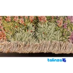 Top view of NKP Handwoven Carpet Wall Art Floral Design pattern and color tone