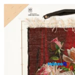 Top view of Si Persia Handwoven Tapestry Floral Design pattern and color tone