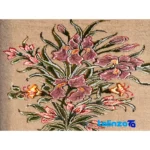 Front view of Narmine Kasa Handwoven Carpet Floral Design cut and waistband