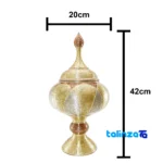 Front view of Faakhir Royal Copper Inlaid Candy Bowl Vase Set 54 x 20 design and key details