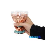 Front view of Magnificent Art Turquoise Inlaid Seven Piece Nut Bowls Set pack label and ingredients