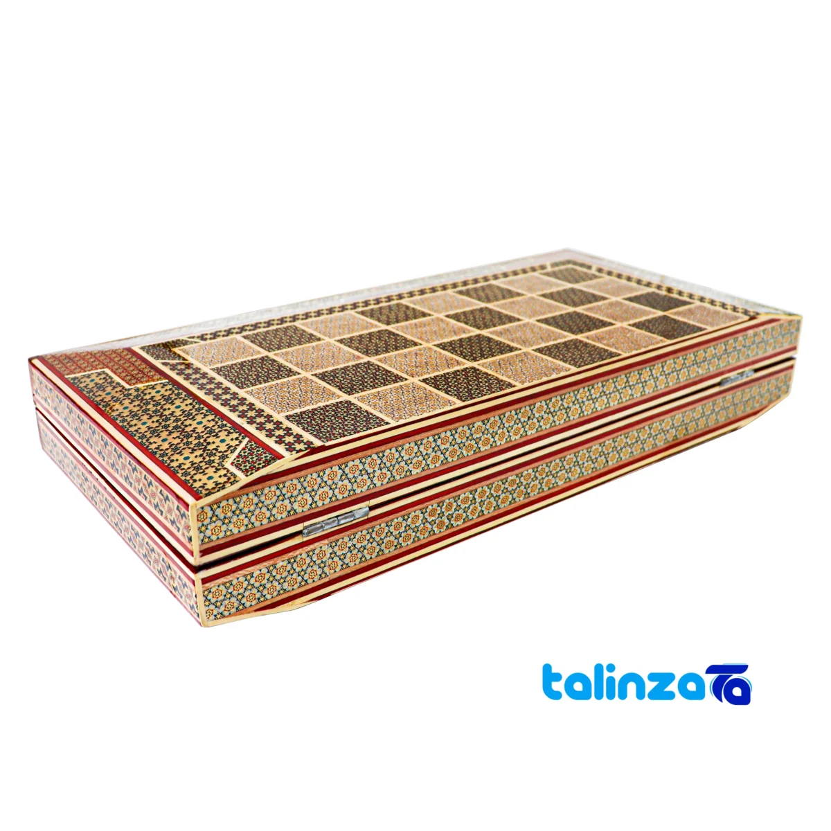 Front view of Fakher Handmade Marquetry Chessboard Artistic HQ50 RT cut and waistband design