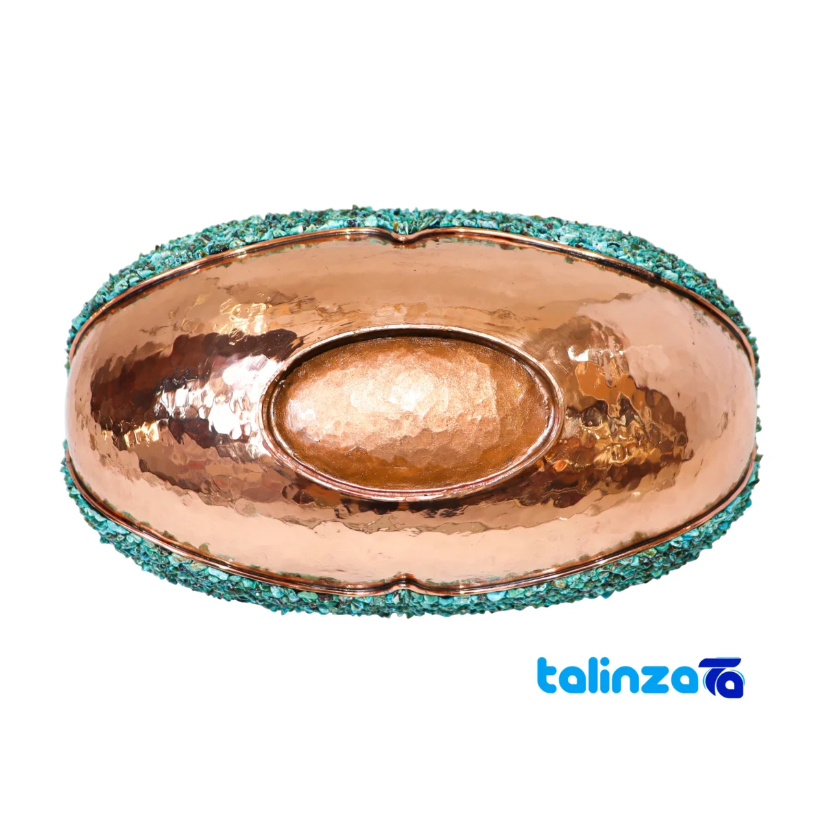 Front view of HQ3225Magnificent Art Turquoise Inlaid Candy Bowl Plate Set design and key details