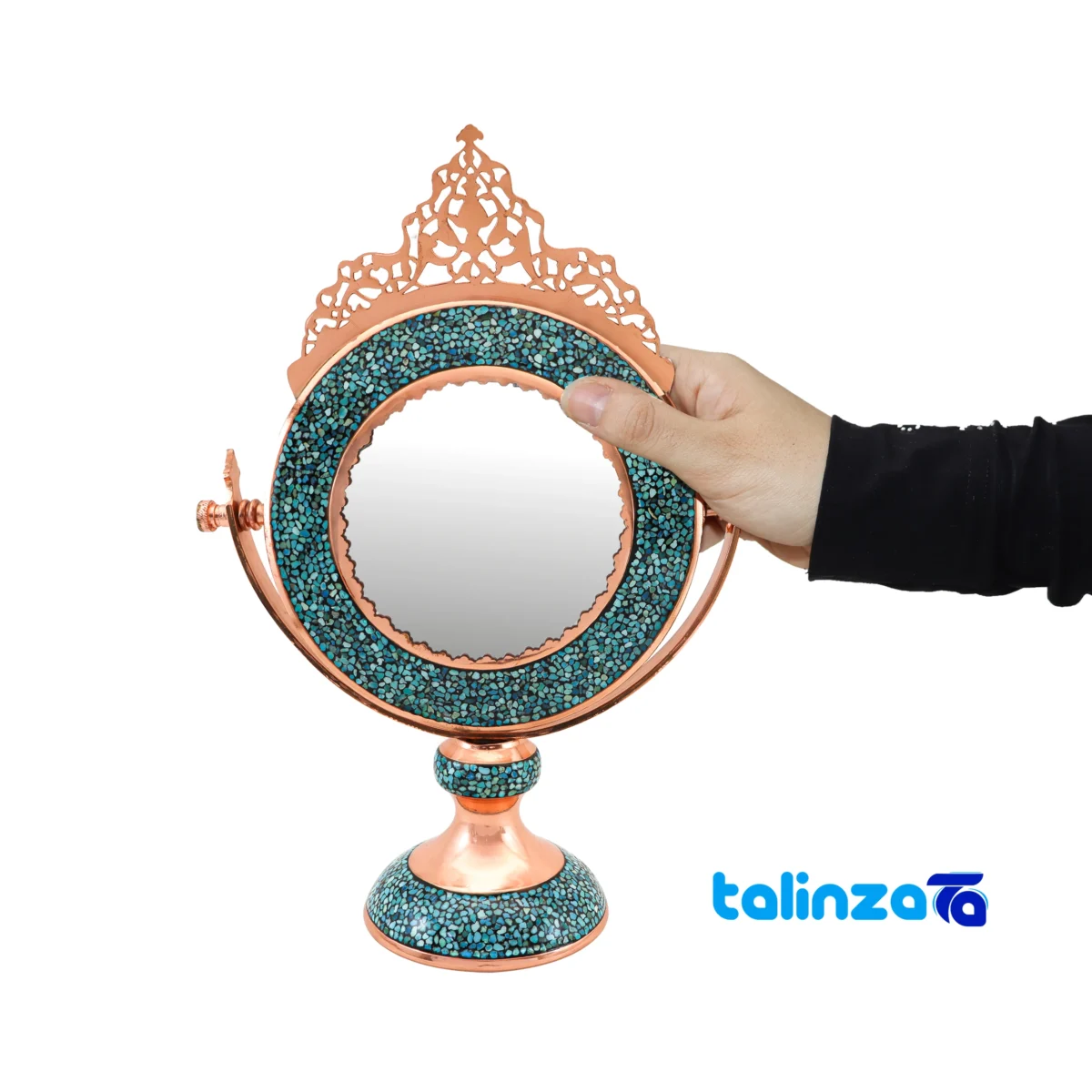 Front view of Crowned Turquoise Haftsin Decorative Set 301211 86 x 10 design and key details