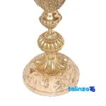 Front view of Brass Candle Holder Set H-1347 Elegant Design saffron grade and packaging