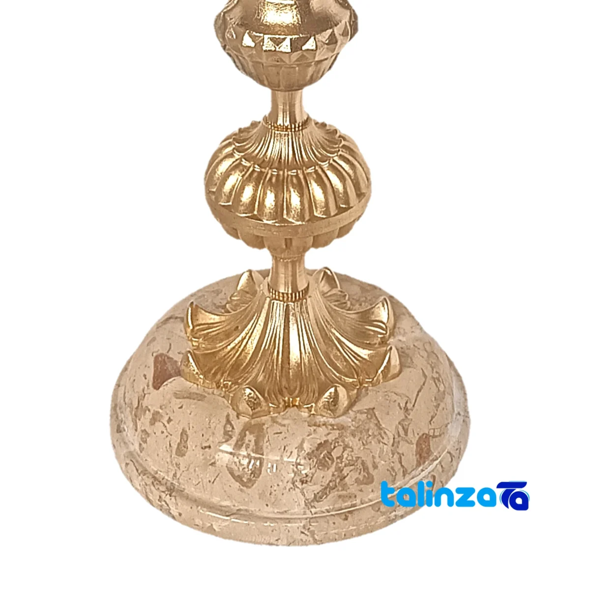 Brass Candle Holder Set H-1352 Elegant Design - Front view showing and key details