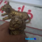Front view of China Bronze Tiger Statue Sitting Design Set 2 and key details