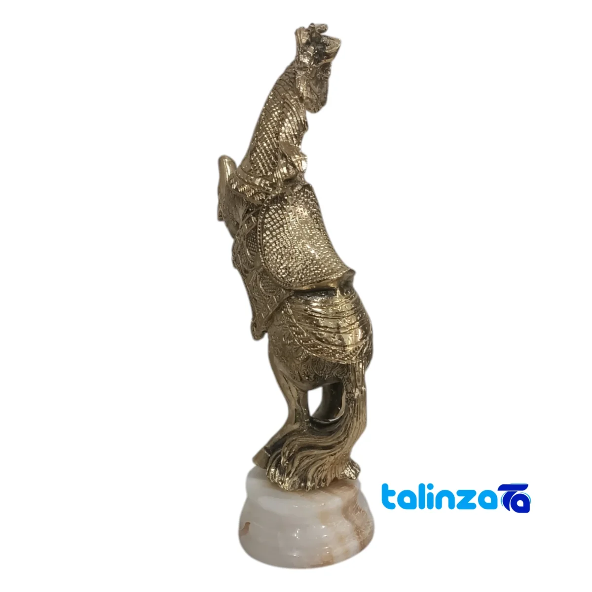 Brass Horse Statue H-2098 Unique Design - Front view showing and key details