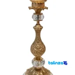 Emperor Brass Candle Holder Set of Two design and key details (Front view)