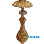 Front view of Emperor Brass Candle Holder Set Two design and key details