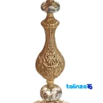 Emperor Brass Candle Holder Set of Two - Front view showing saffron grade and packaging