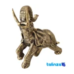 H-1114 Brass Elephant Sculpture Decorative 31x13x31 cm design and key details (Front view)