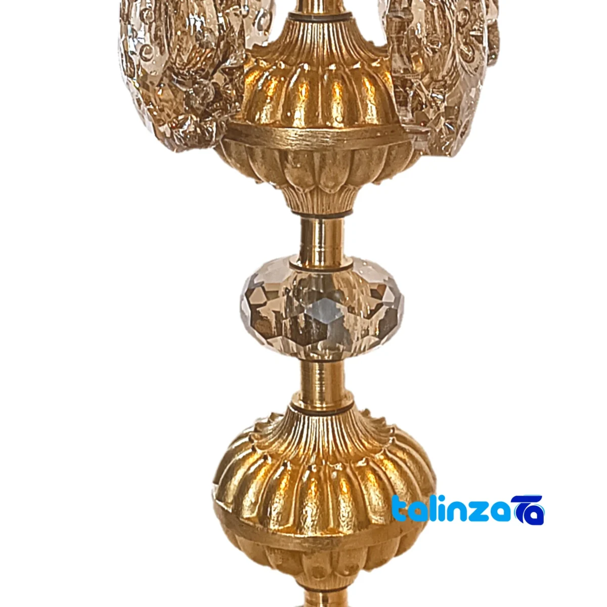 Brass Candle Holder Set H-1334 Elegant Design - Front view showing and key details