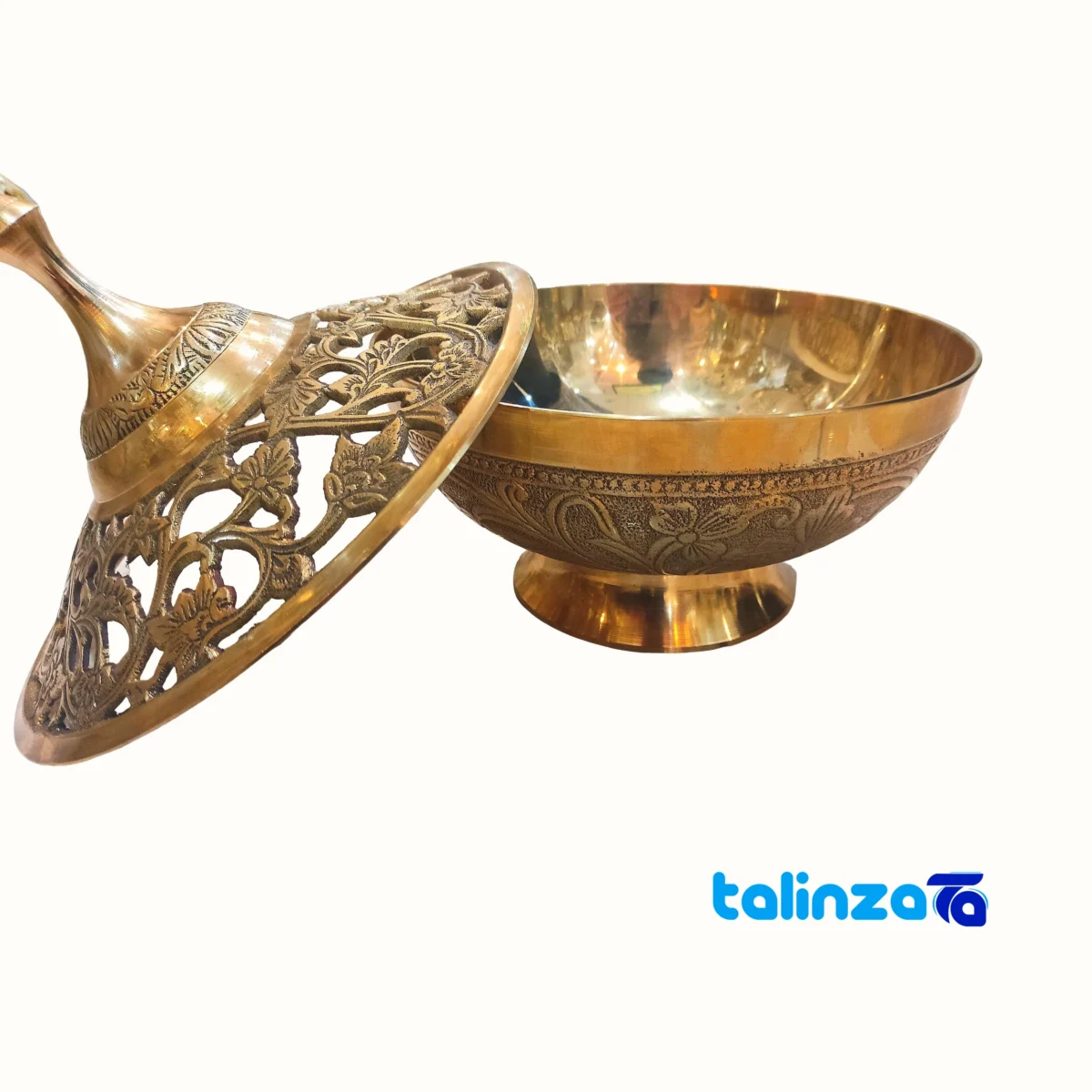 Bronze Nut Bowl A120 - Elegant Design - Front view showing and key details