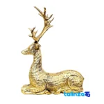 Brass Deer Figurine Set - Decorative Charm design and key details (Front view)