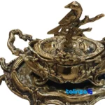 Bronze Chocolate Bowl with Tray A106 23x18 cm 20x10 - Front view showing saffron grade and packaging