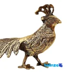 Brass Peacock Statue Decorative Art Piece - Front view showing design and key details