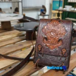Handmade Women's Crossbody Bag Rose Design and key details (Front view)
