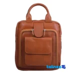 MA-10 Handmade Leather Handbag with Shoulder Strap - Front view showing design and key details