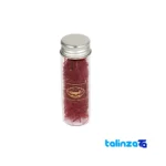 Front view of Aliseh Red Saffron Gift Set with Mortar and Cardamom grade packaging