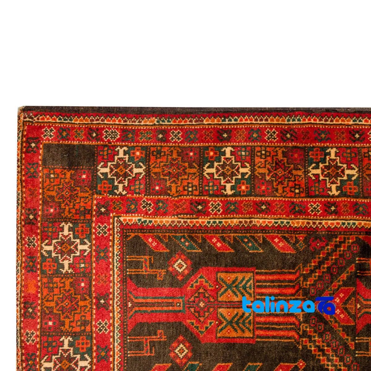 Full spread of Handwoven Persian Rug Baloch Design Traditional Craftsmanship overall layout