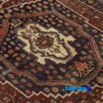 Top view of Kurdish Handwoven Carpet Antique Design pattern and color tone