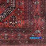 Handwoven Carpet Red Luxurious Design Hand wash - Top view showing pattern and color tone