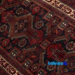 Full spread of Baloch Handwoven Rug Model 19.11.3145 Navy Blue 293x103x1 cm overall design layout