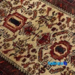 Handwoven Persian Rug Baloch Design Natural Dye - Full spread showing overall layout