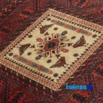 Top view of Baloch Handwoven Area Rug - Traditional Design pattern and color tone