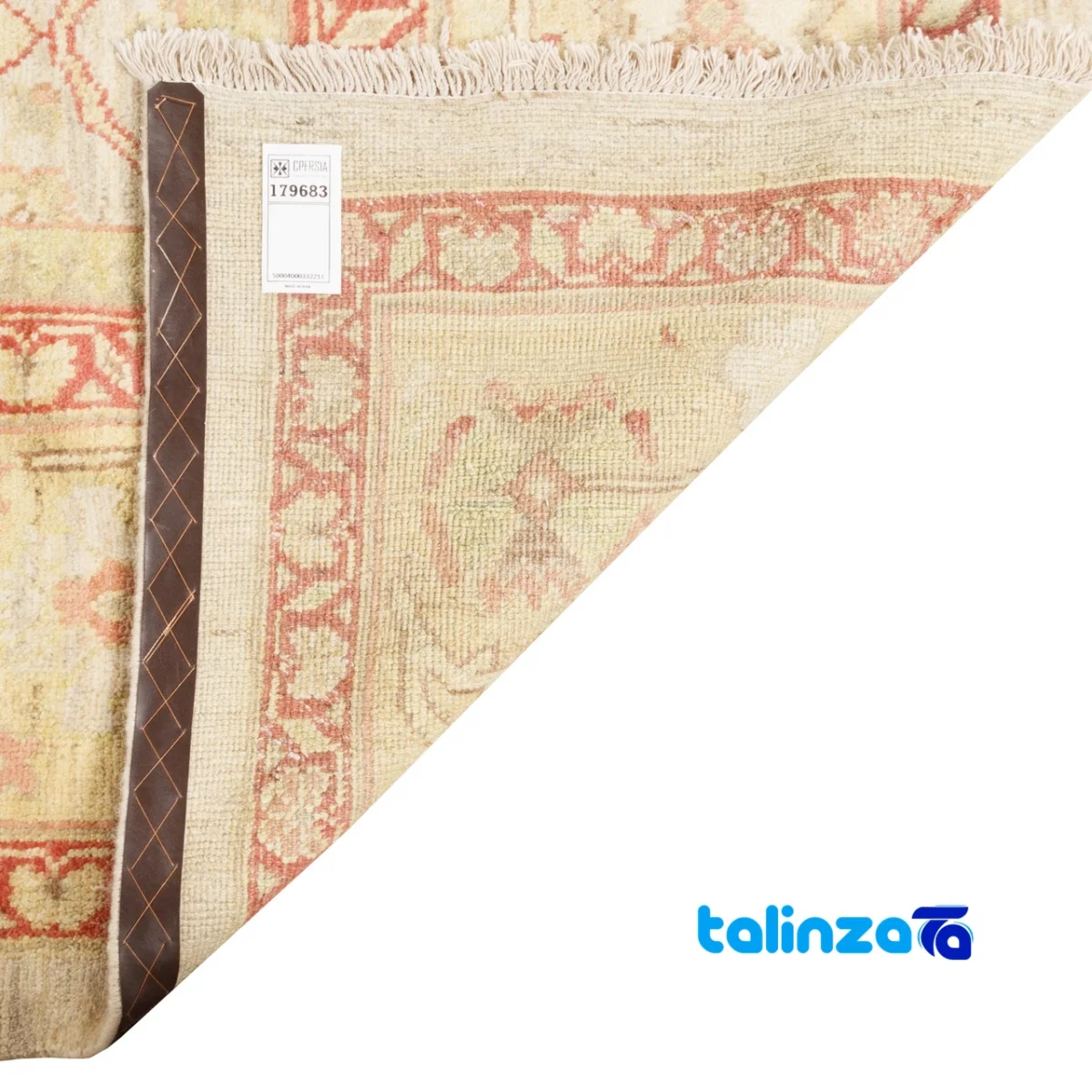 C Persia Handwoven Carpet Elegant Cream Design - Top view showing pattern and color tone