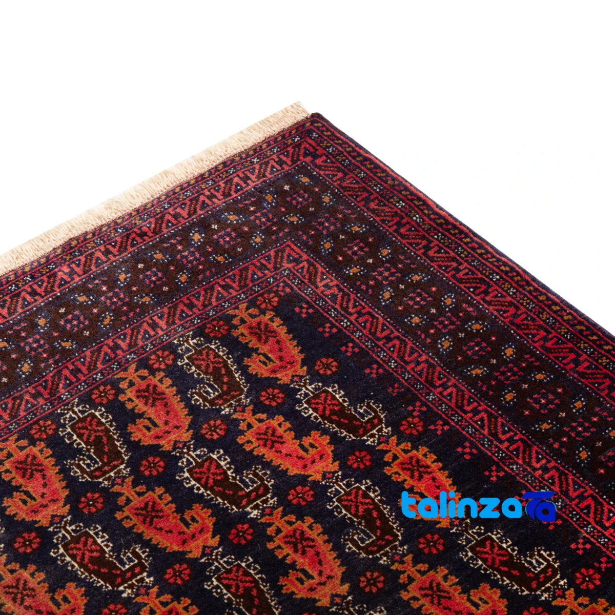 Full spread of Baloch Handwoven Rug Model 231313 Navy Blue overall design layout