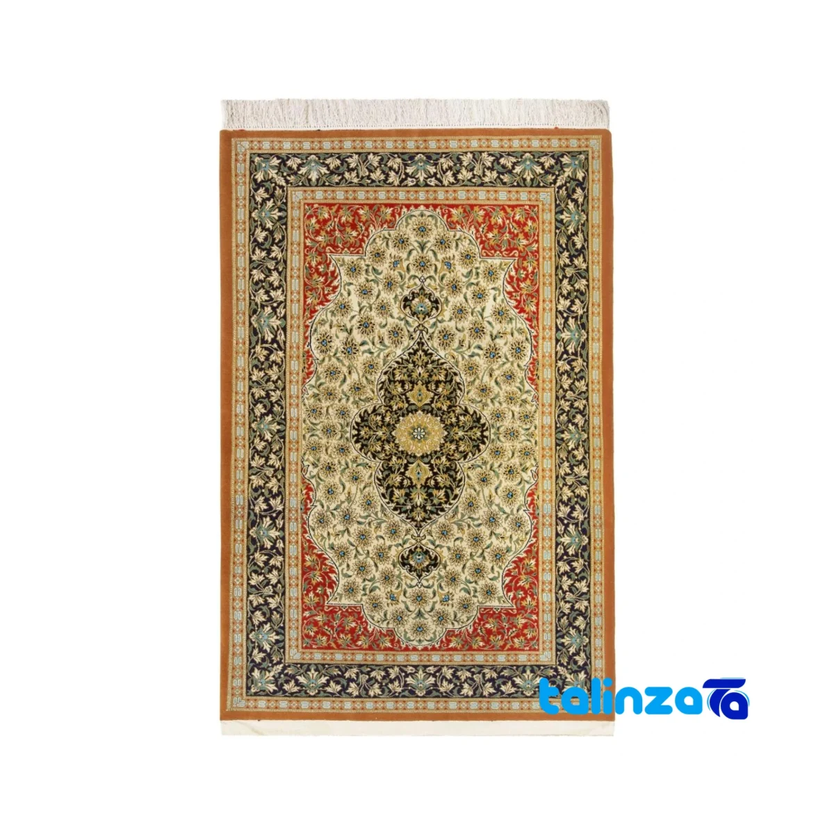 Persian Handwoven Rug Latchak Design Cream pattern and color tone (Top view)